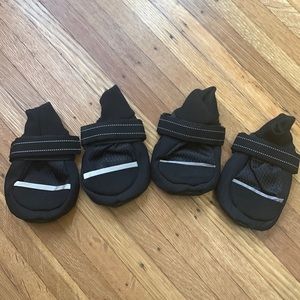 Black medium dog boots
